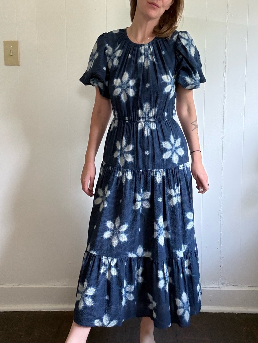 Sea New York -  Navy Blue Floral Shibari Maxi Dress